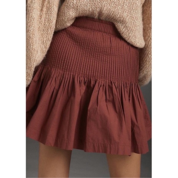 Anthropologie Eula Pleated Mini Skirt size S - Picture 2 of 10